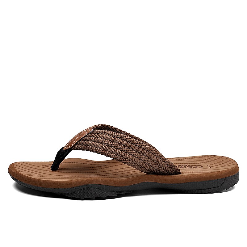 Casual Flip-Flops – Braided Straps & Textured Sole