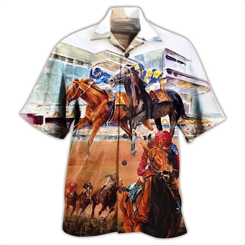 Kentucky Derby Horse American Flag Horse Racing Shirt
