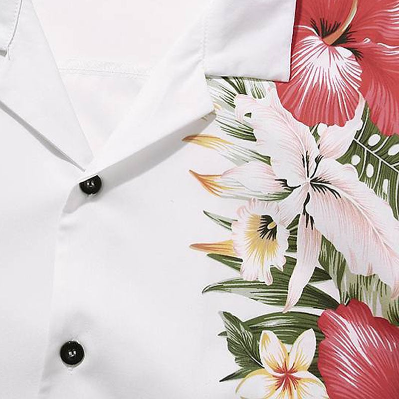 Camisa floral Camisa abotonada Manga corta