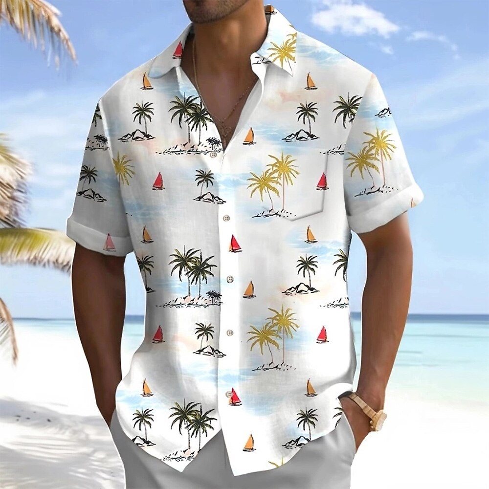 Coconut Tree Sailboat Tropical Shirt