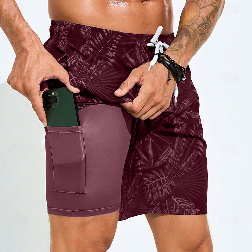 Palm Leaf Tropical 2-in-1 Board Shorts