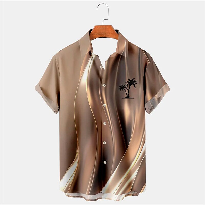 Camisa hawaiana de verano con estampado de palmeras