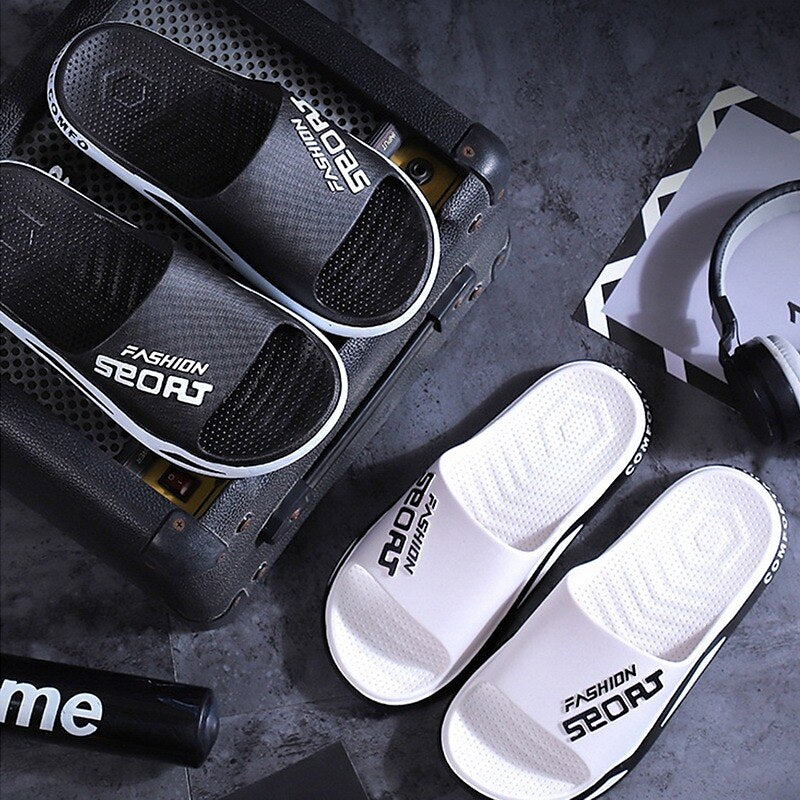 Letter Print Sporty Slide Sandals