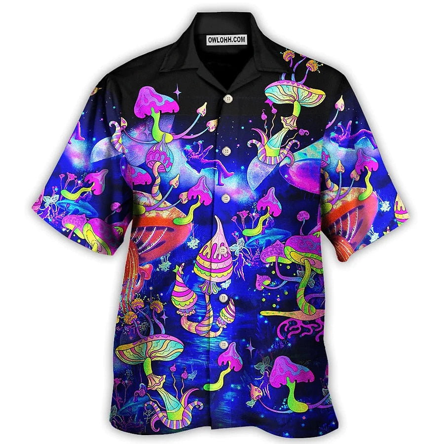 Camisa de hongo Camisa hawaiana de verano Camisa Aloha Camisa