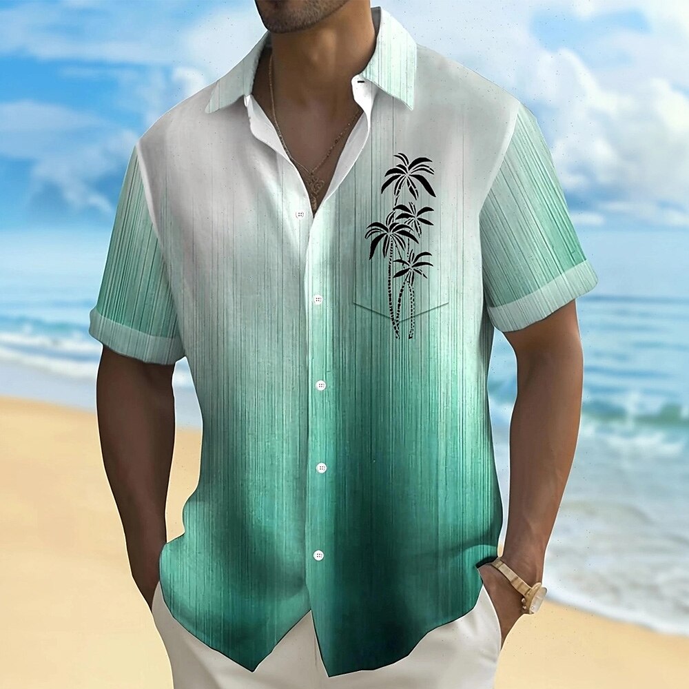 Gradient Coconut Palm Hawaiian Shirt