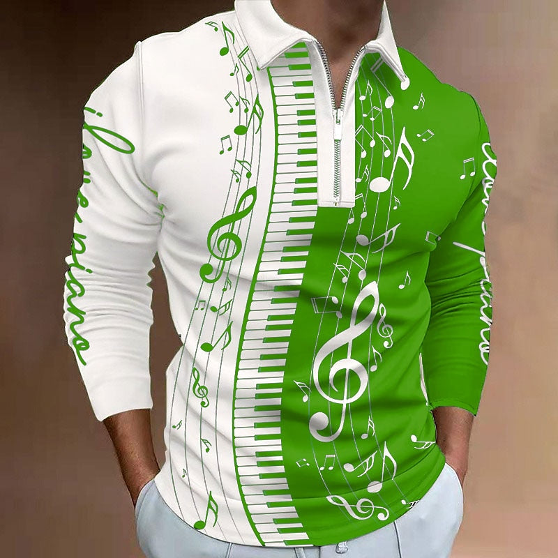 Music 3D Zip Polo