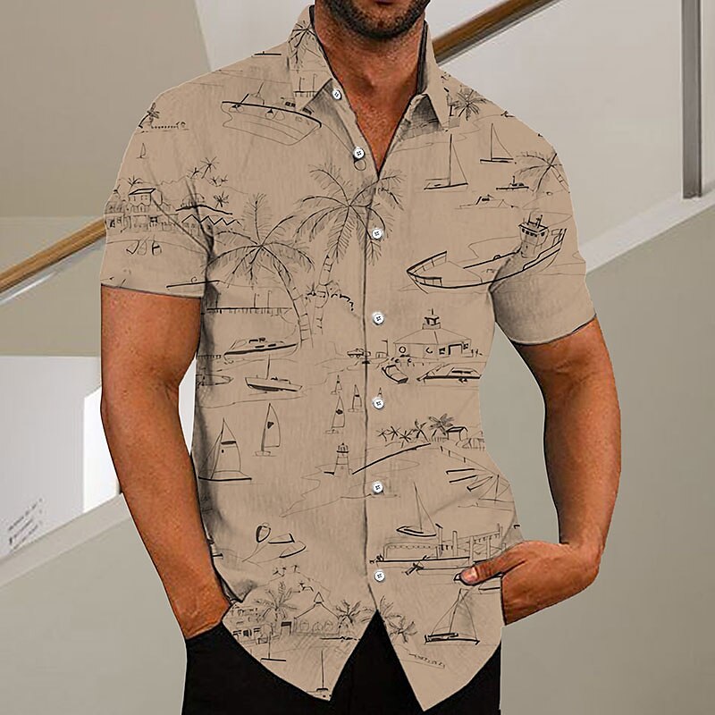 Coconut Tree Graffiti Aloha Shirt