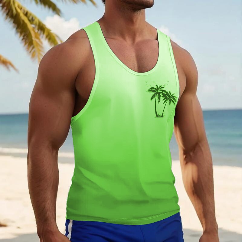 Gradient Coconut Tree Tank Top