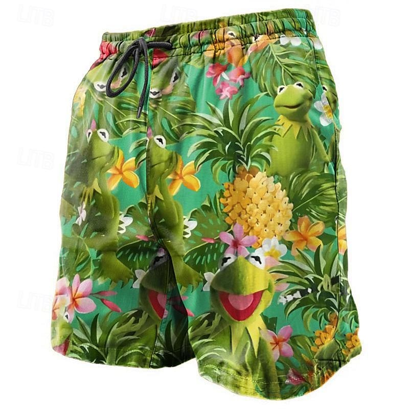 Flag Flamingo Pineapple Swimming Trunks Board Shorts