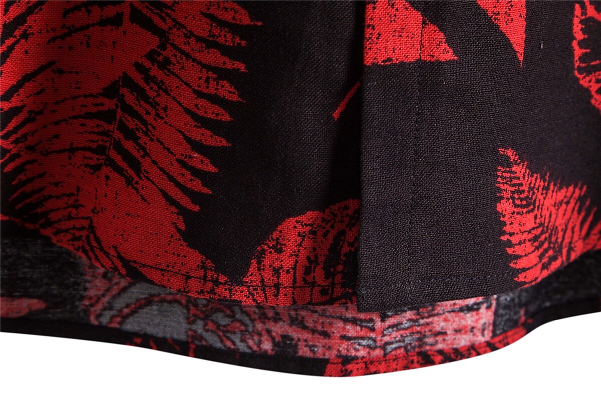 Camisa hawaiana de verano con hojas y plantas tropicales, camisa hawaiana de manga corta