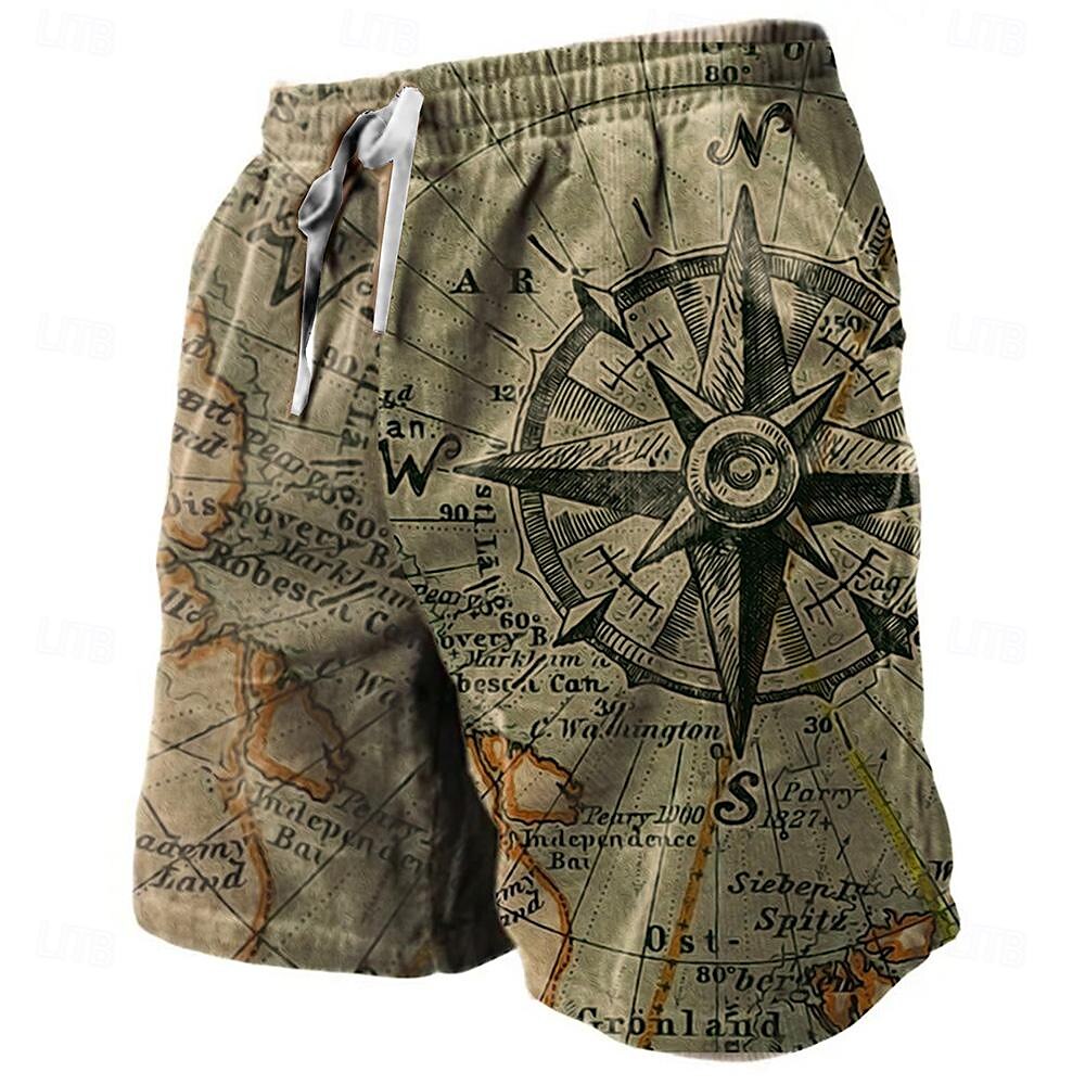 Nautical Graphic Prints Compass Sweat Shorts