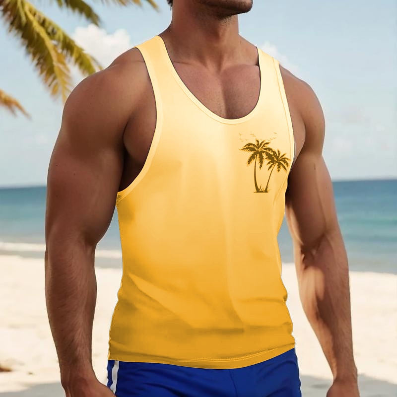 Gradient Coconut Tree Tank Top