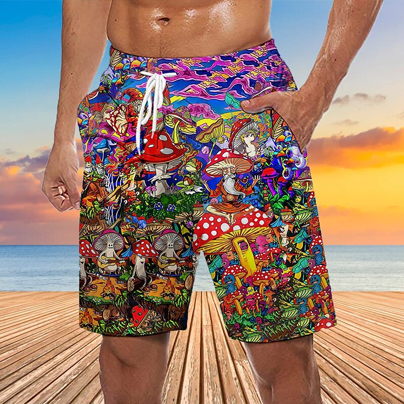 Mask Flower / Plants Swimming Trunks Board Shorts