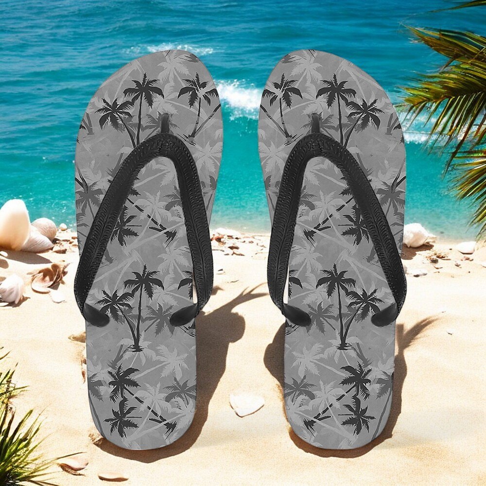 Hawaiian Coconut Tree Pattern Beach Flip Flops