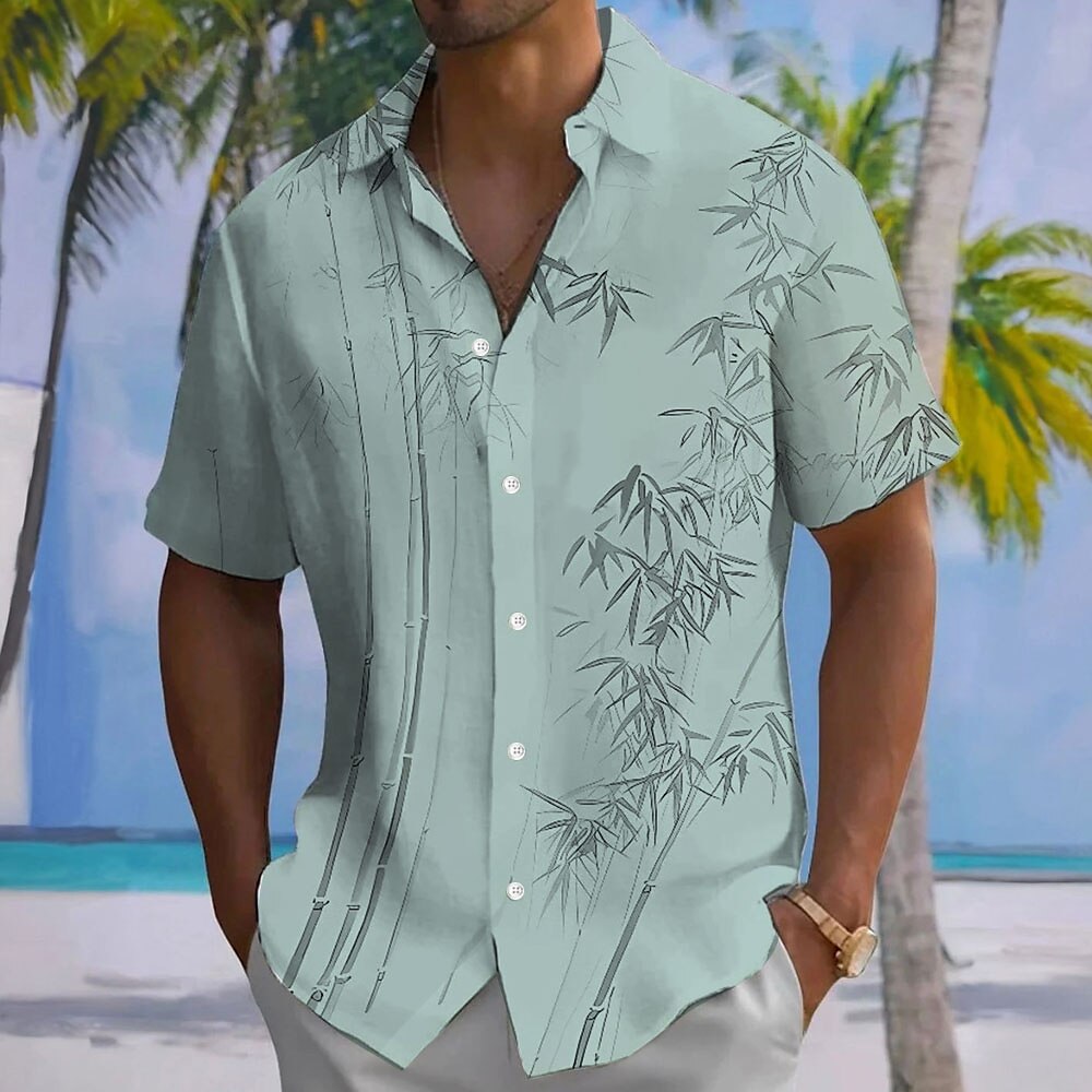 Tropical Bamboo Leaf Vacation Shirt