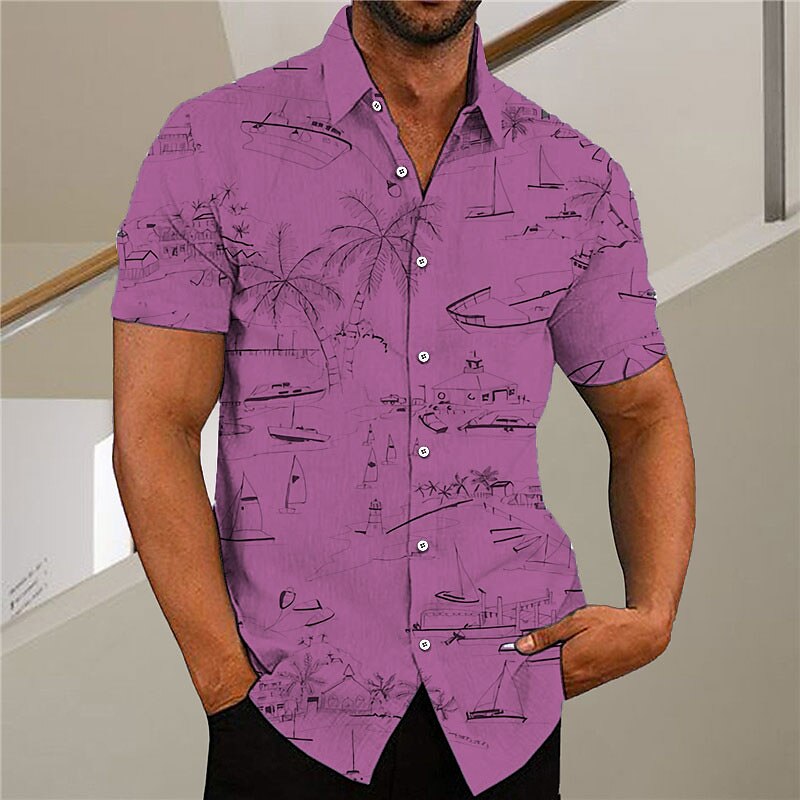 Coconut Tree Graffiti Aloha Shirt