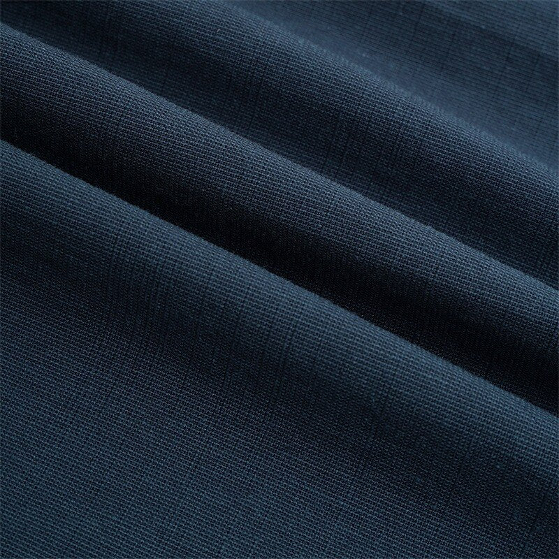 Linen Drawstring Straight-Leg Pants