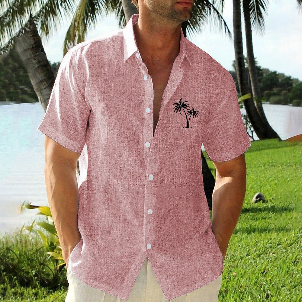 Coconut Tree Linen Vacation Shirt