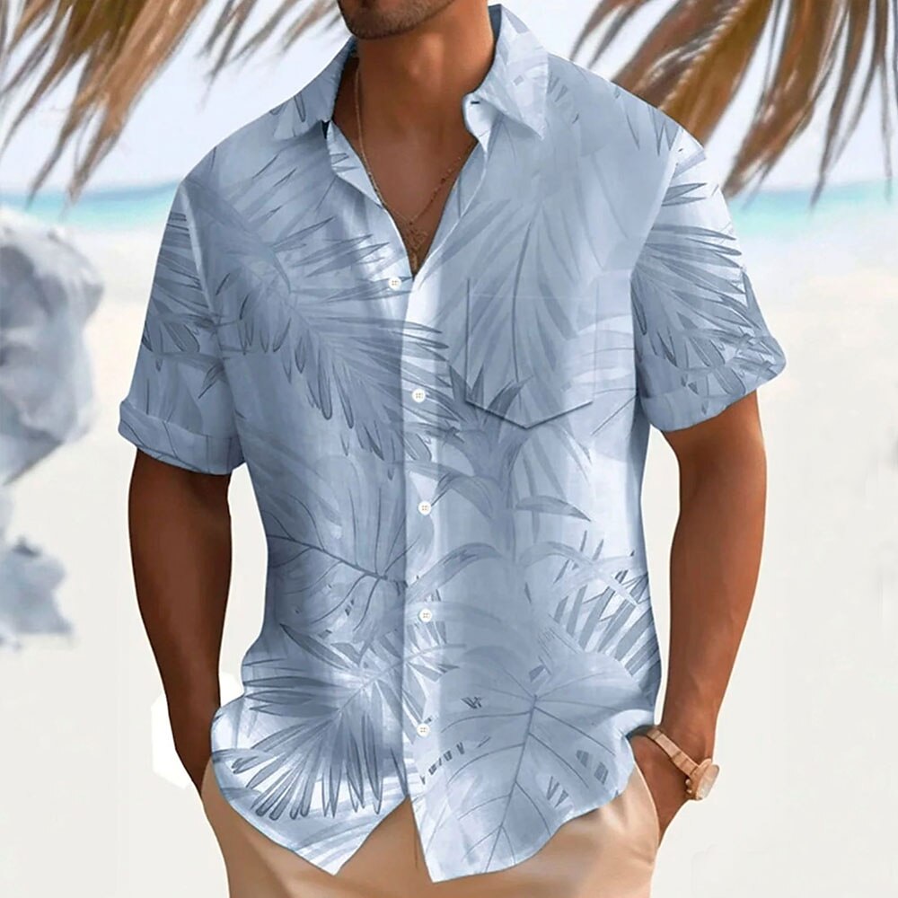 Tropical Palm Leaf Hawaiian Shirt