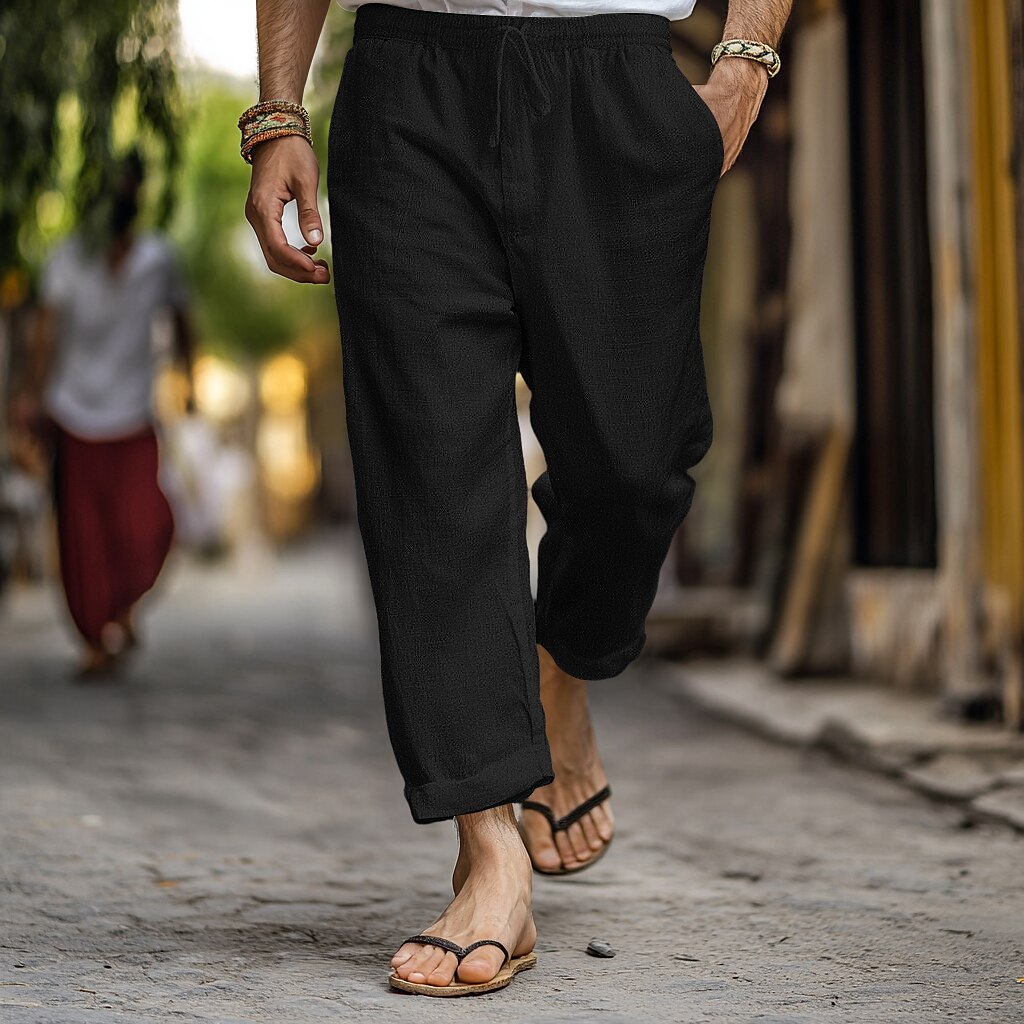 Breathable Linen Drawstring Trousers