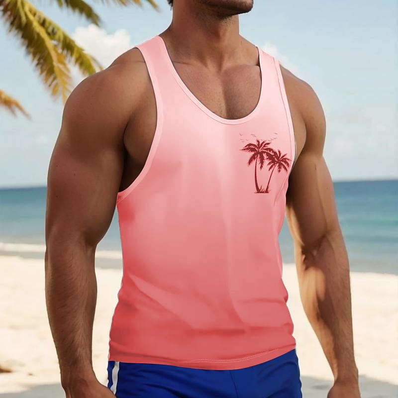 Gradient Coconut Tree Tank Top