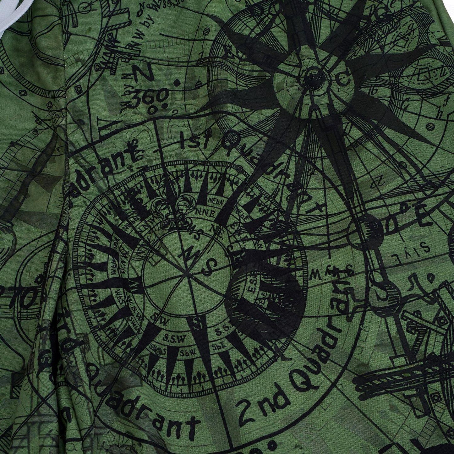 Nautical Graphic Prints Compass Sweat Shorts