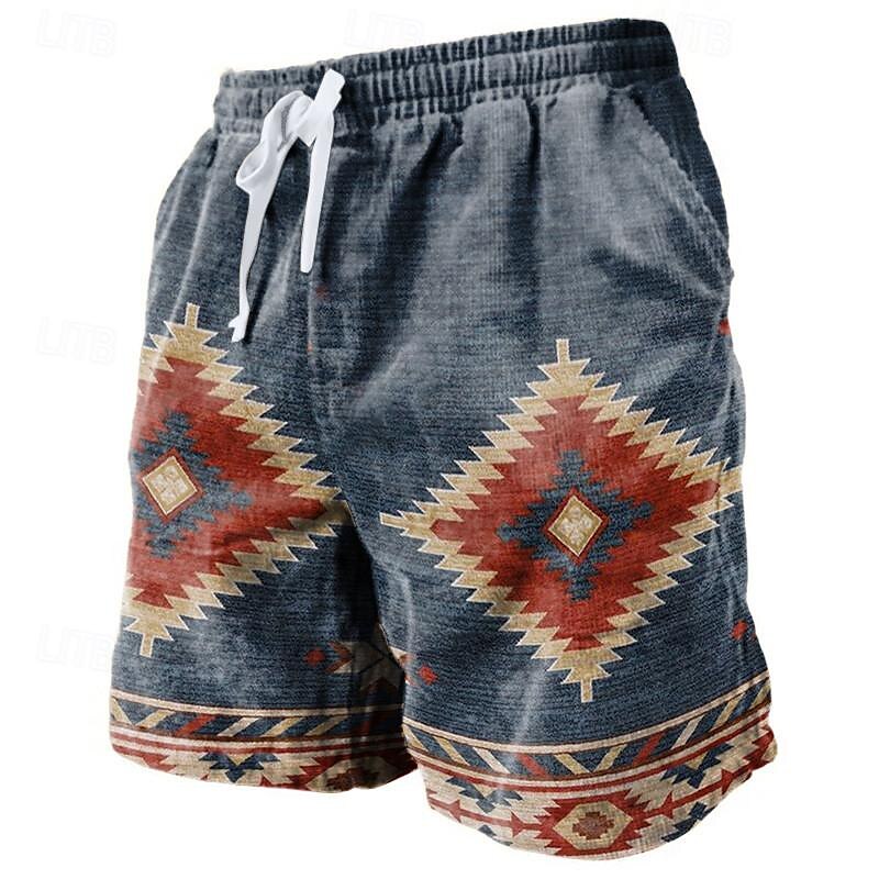 Geometric Pattern Graphic Prints Sweat Shorts
