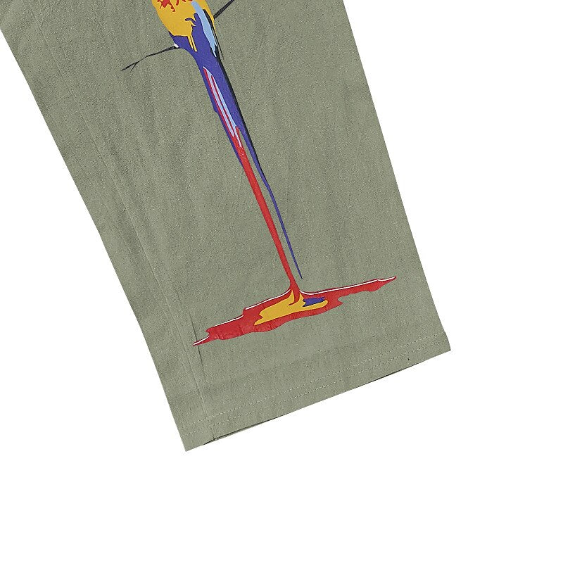 Linen Drawstring Straight-Leg Pants