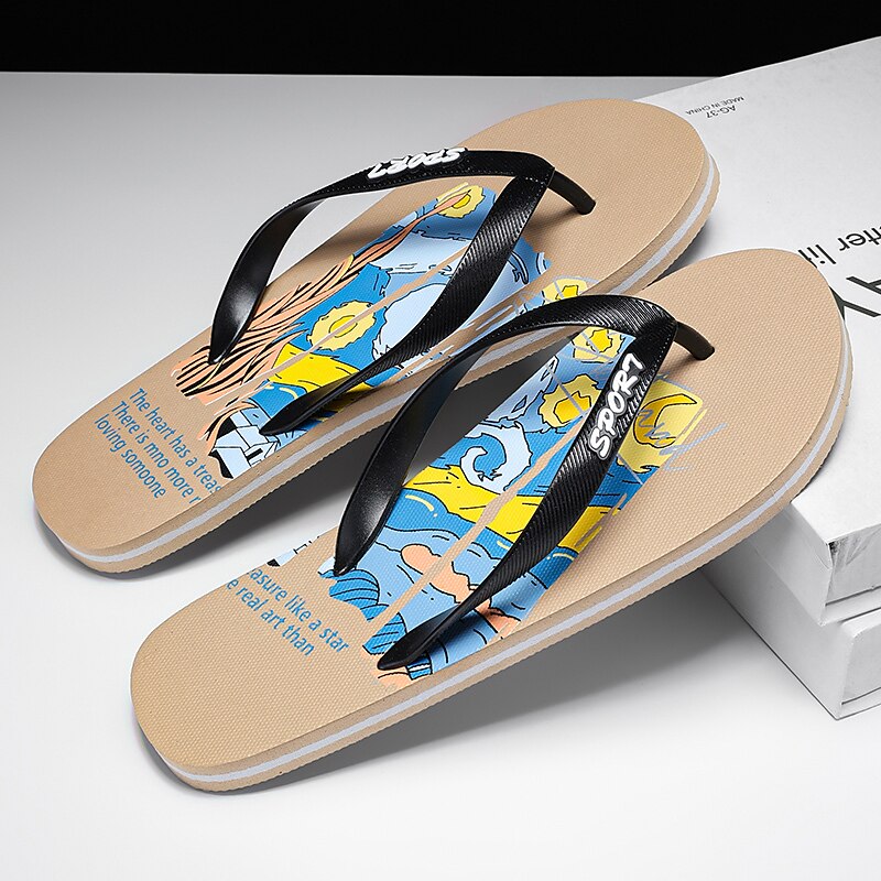 Artistic Flip-Flops – Blue & Yellow Print