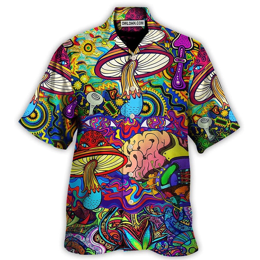 Camisa de hongo Camisa hawaiana de verano Camisa Aloha Camisa