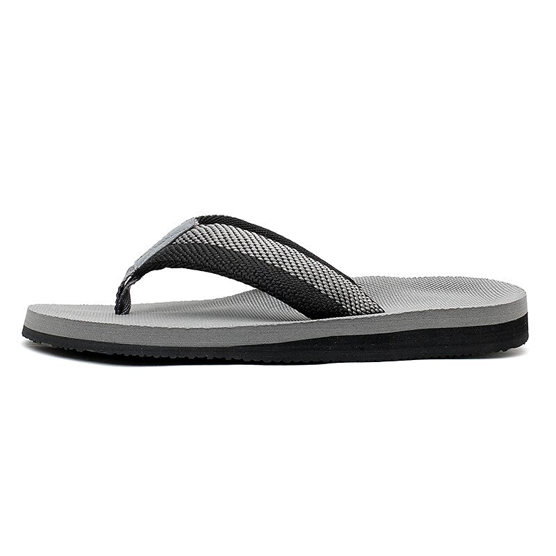 Red Flip-Flops with Black & Gold Stripes