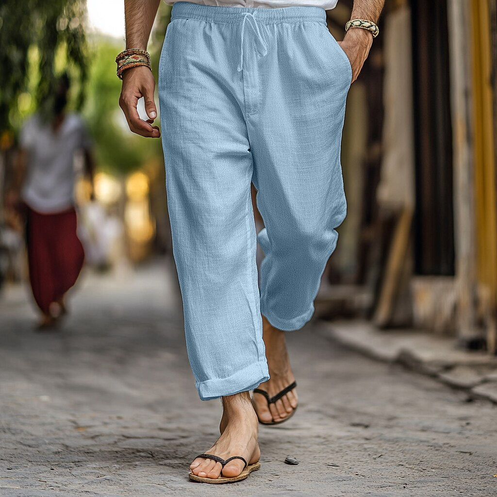 Breathable Linen Drawstring Trousers