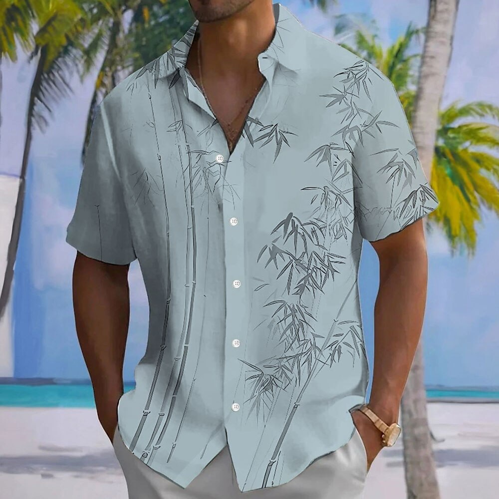 Tropical Bamboo Leaf Vacation Shirt