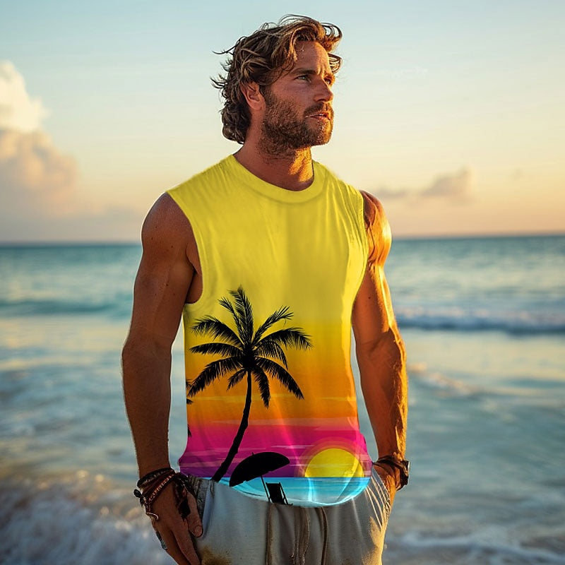 Graphic Coconut Palm Sleeveless Tee