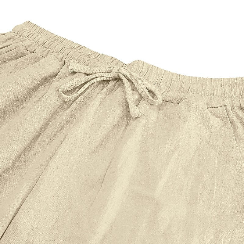 Baggy Linen Drawstring Beach Pants