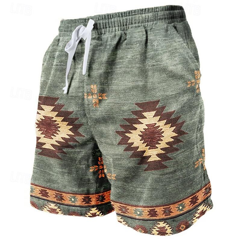 Geometric Pattern Graphic Prints Sweat Shorts