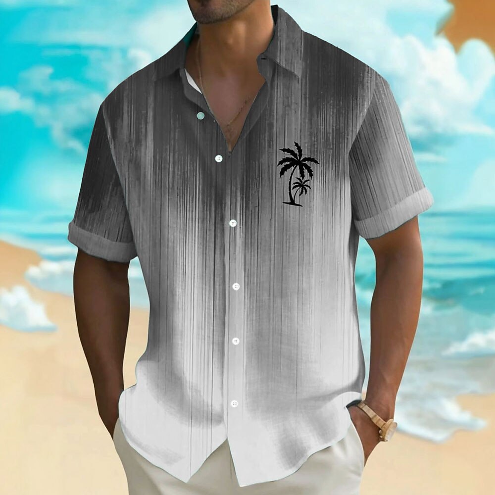 Tropical Coconut Tree Print Vacation Shirt