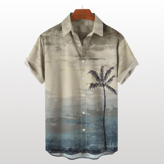 Camiseta con plantas tropicales y palmeras