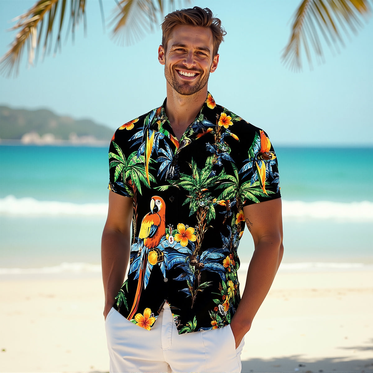 Tropical Palm Parrot Shirt