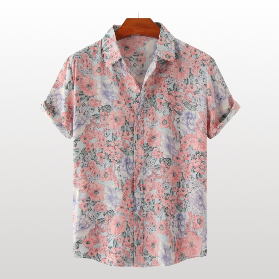 Floral Plaid Print Hawaiian Shirt