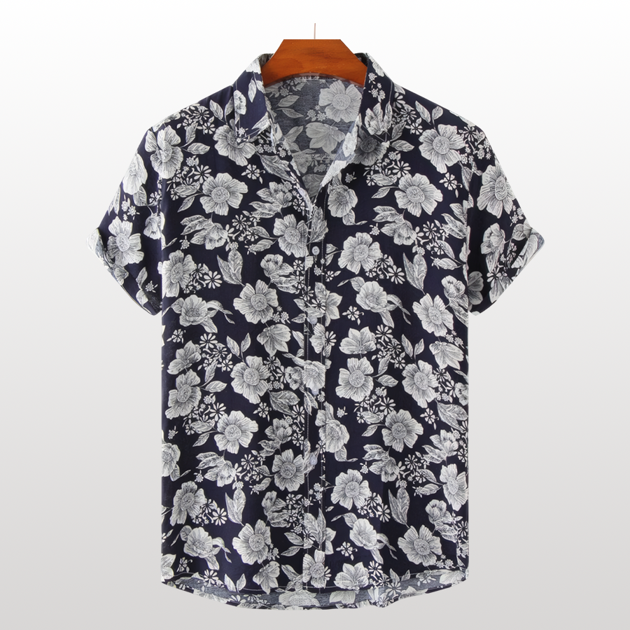 Floral Plaid Print Hawaiian Shirt