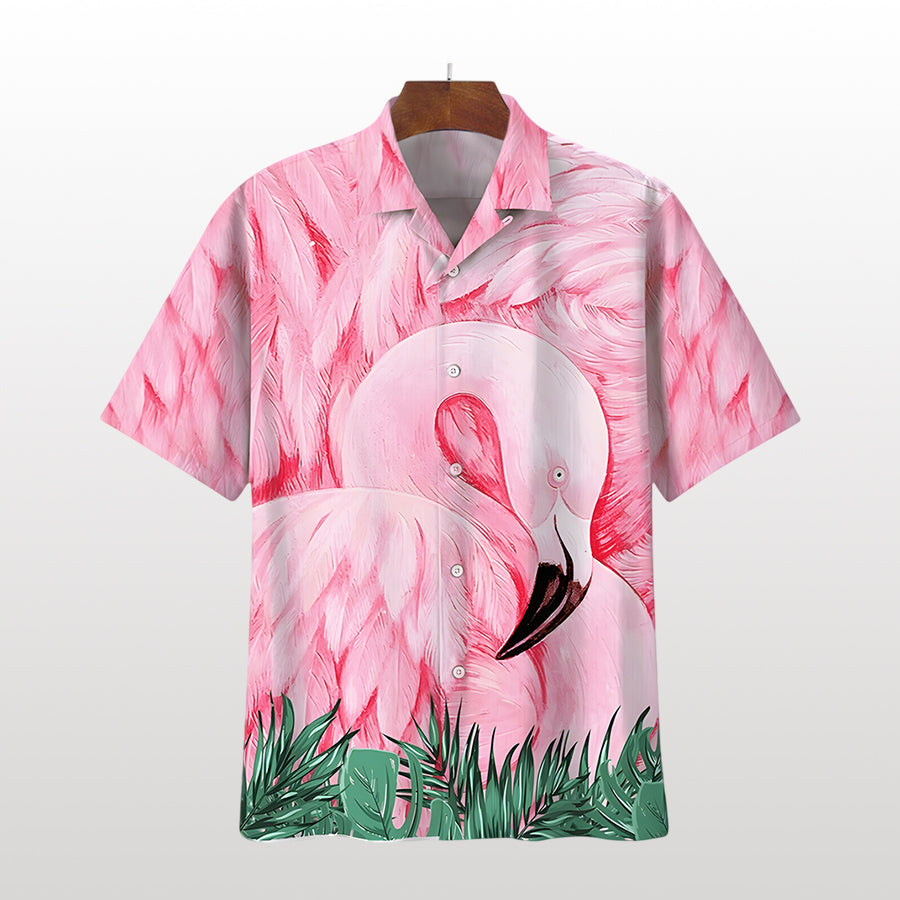 Flamingo Tropical Print Shirt