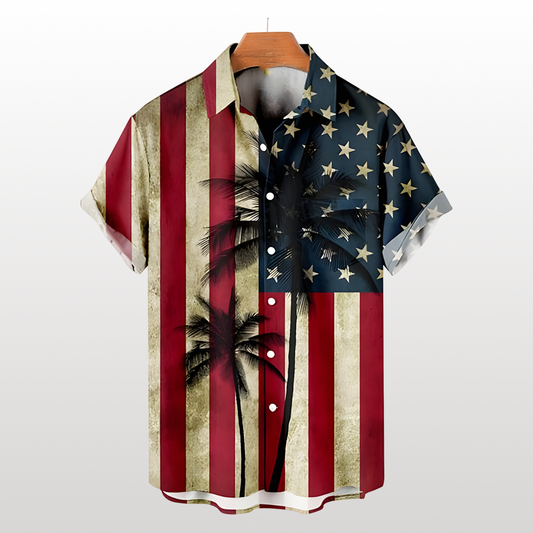 American Independence Day Vintage American Flag Shirt
