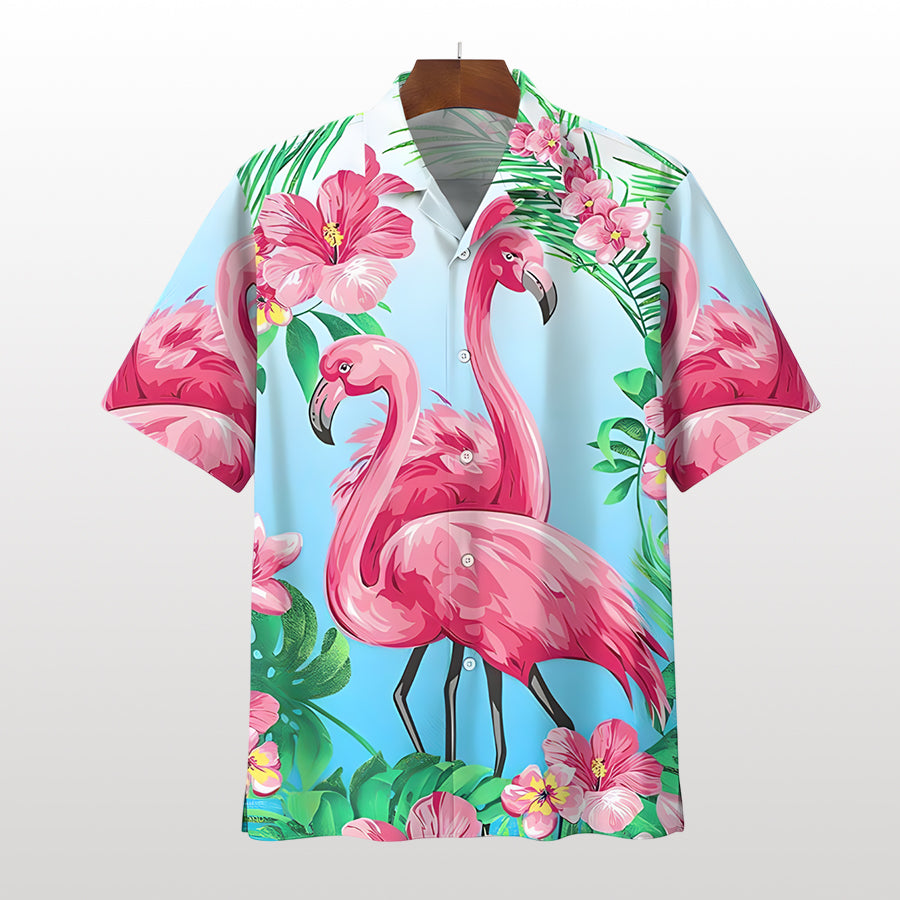 Flamingo Tropical Print Shirt