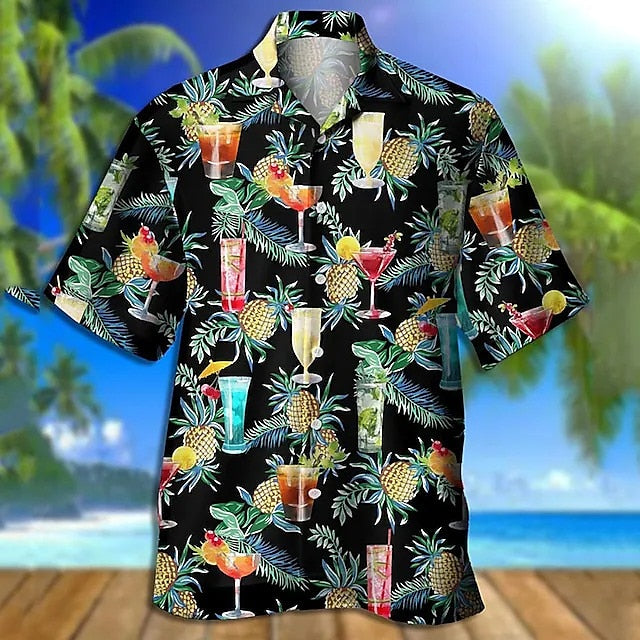 Camisa con luces de flamenco Camisa hawaiana de verano Camisa Aloha