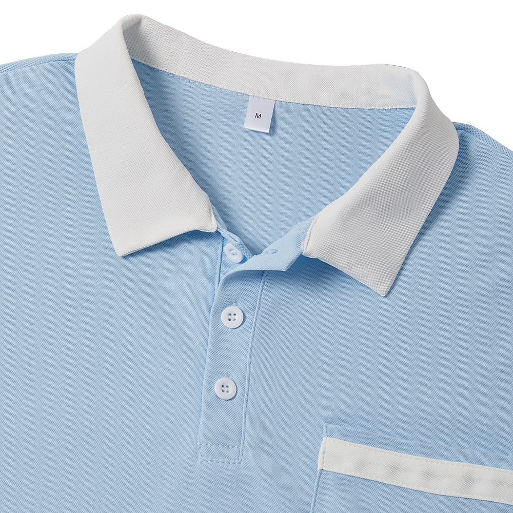 Colorblocked Casual Top Pique Polo Shirt