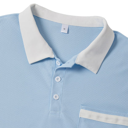 Colorblocked Casual Top Pique Polo Shirt