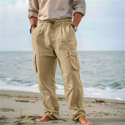 Multi-Pocket Cargo Drawstring Pants