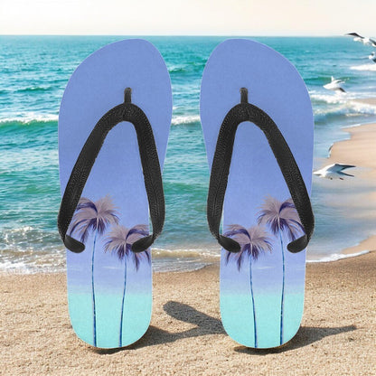 Hawaiian Coconut Tree Pattern Beach Flip Flops