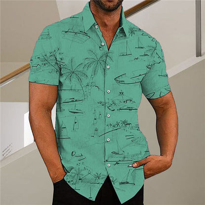 Coconut Tree Graffiti Aloha Shirt